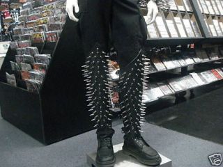 LEATHER SPIKED SHIN GUARDS.(MDLSG0​026).GORGOROTH​.SLAYER