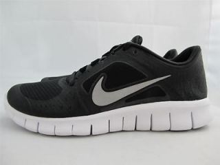 NEW JUNIORS NIKE FREE RUN 3 512165 001 BLK/ RFLCT SLVR  WHT  WLF GREY