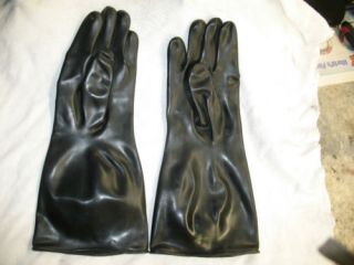 60 PAIR BLACK RUBBER LONG  GAME CLEANING GLOVES BIG SMALL SIZE