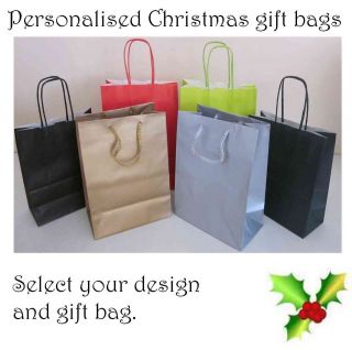 personalised christmas table gift bags with tissue paper more options