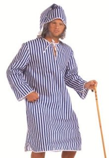 Mens Scrooge Dickens Christmas Carol Nightgown Cap Holiday Costume