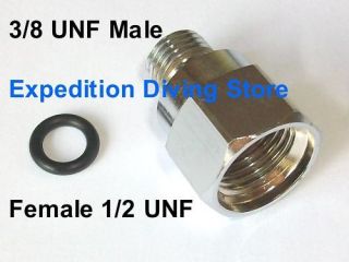 Dive regulator hose adaptor 3/8 UNF Male   1/2 UNF Female Mares 
