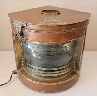 vintage seahorse gb trademark copper ships lantern large time left