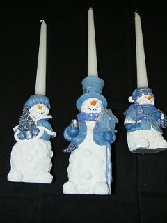 snowman candle holders from abc distributing set of 3 time
