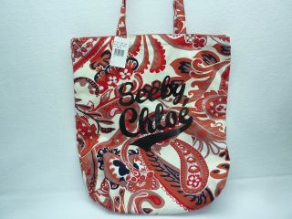 See by Chloe Gimmick Printed Casmere Glow Tote Handbag Bag Satchel NWT
