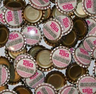 Soda pop bottle caps Lot of 25 TAB by COCA COLA plastic lined new old 