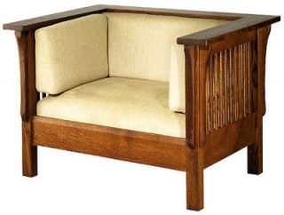 Brand New Mission Furniture Style Prairie Solid Oak Lounge Sofa Chair 