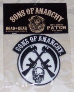 sons of anarchy skull guns embroidered patch time