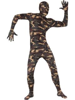 Adult Camouflage Second Skin Suit Full Body Zentai Smiffys Fancy Dress 