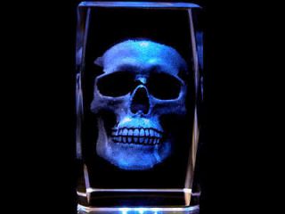 3d laser crystal halloween skull light base 
