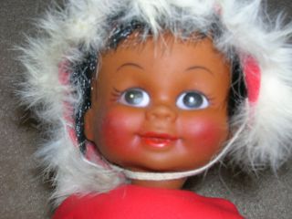 vintage eskimo boy doll 10 tall real fur trim time