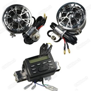   12V Motorcycle/ATV FM Radio and Speaker Set with /CD Input Cable