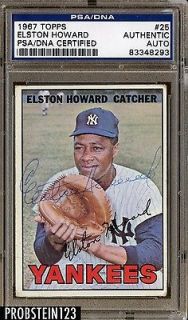 1967 Topps #25 Elston Howard New York Yankees Signed PSA/DNA AUTO