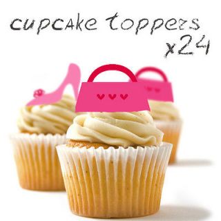   STAND UP Edible Cup Cake Toppers  Shoe and Handbag Girls Birthday