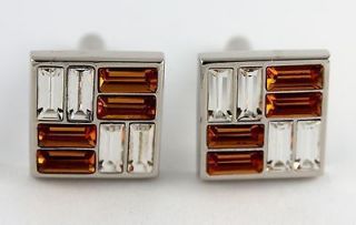 New Mens Orange Square Cufflinks FREE FAST SHIPPING from USA GREAT 