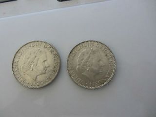 Nederlanden Netherland Lot of two 1955 1 Gulden Coins Nederland Sharp 