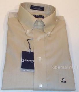 NWT~Stafford Mens Blazer Shirt Microfiber Pinpoint Cotton Blend Light 