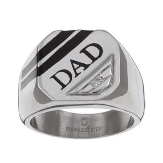 stainless steel dad diamond accent ring more options option time
