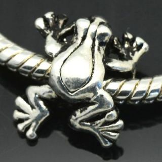 Cute Frog Silver European Charm Bead for Snake Bracelet/Necklace X300 