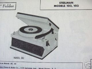 steelman 102 103 phonograph record player photofact 