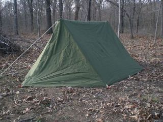 Complete Shelter Half Tent 2 Man Pup US Military USGI Surplus OD 