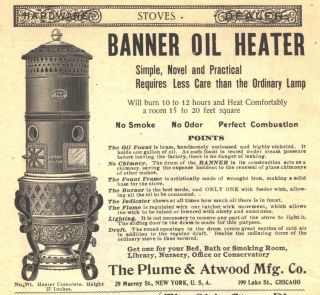 1896 ad a banner oil heater plume atwood no 971