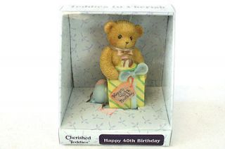 Teddies to Cherish Enesco 2004 Happy 40th Birthday Figurine #4001910