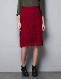 zara guipure lace skirt ref 4886 254 new