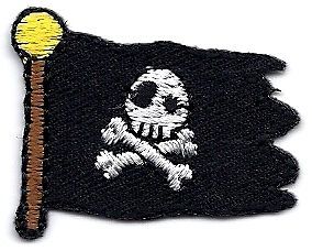 pirate flag w skull small children iron on applique time