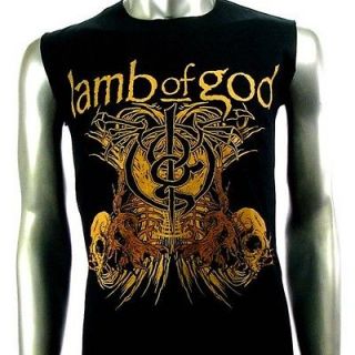 Sz M Lamb Of God Sleeveless T Shirt Tank Top Biker Men Heavy Metal 