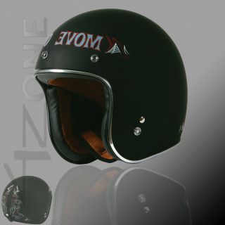   Route 66 Move Over Graphic 3/4 Open Face SCOOTER Helmet W/ SPEAKER