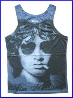   Shirt Jim Morrison Psychedelic Rock Hippie Retro Soft Cotton L Navy