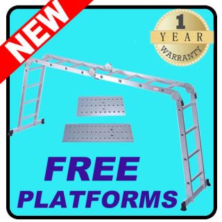75M 14 in 1 folding Scaffold Step Aluminum Multi Function Ladder 