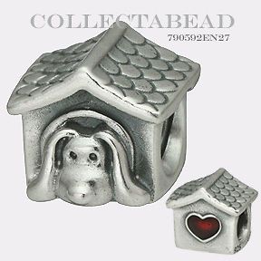 authentic pandora sterling silver enamel dog house bead time left