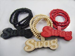 wholesale 3strands Swag Pendant Ball Beaded Chain Wooden Beads Rosary 