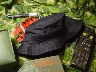 Vietnam SOG/LRRP Special Force black boonie/bonnie hat with Orange VS 