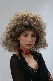 Adult Mel B Scary Spice Girl Brown Curly Wig Hippy Hippie BW715