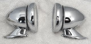 pair 4 chrome gt bullet racing mirrors new time left