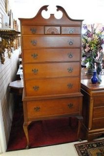 Antique, Beautiful Queen Anne Style, Maple Highboy Chest, Dresser 