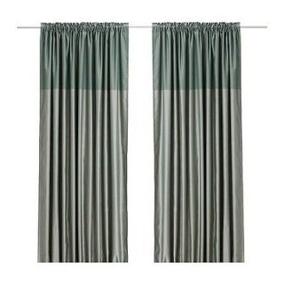 ikea dagny pair of green curtains new  59 43 