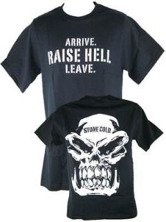 Stone Cold Steve Austin Arrive Raise Hell Leave Black T shirt