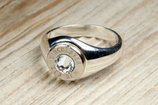 solid 925 sterling silver band nickel bullet women s ring