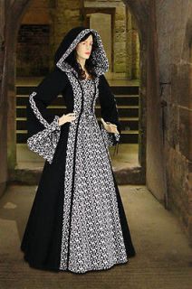   Renaissance Maiden Dress Gown with Hood, Many Colors Available