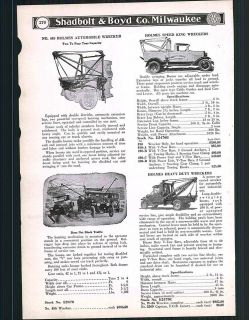 1933 Ad Holmes Speed King Wreckers Tow Truck Heavy Duty Crane 