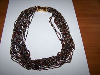 Joan Rivers Bead Multi Strand Necklace in Coppers & Browns   20 1/2