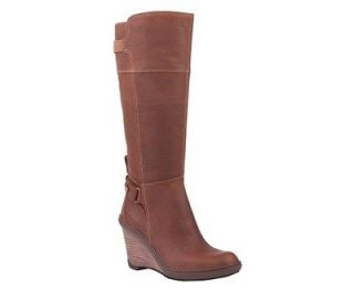 Timberland Womens Stratham Heights Wedge Tall Leather Boots Medium 