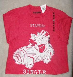 nwt medium monopoly status single red short sleeved t shirt