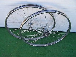 pair bike wheels knurled rims 26 x 2 125 steel
