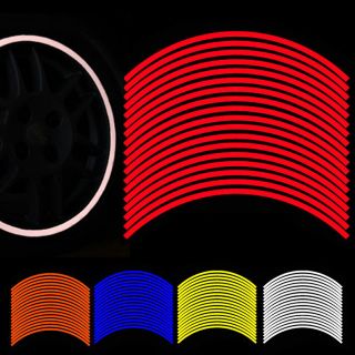 Reflective Rim Stripe Wheel Sticker Red,Org,Blue,Yellow,White 14,15,16 