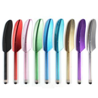 1x feathers shape stylus pen for iphone 3g 3s